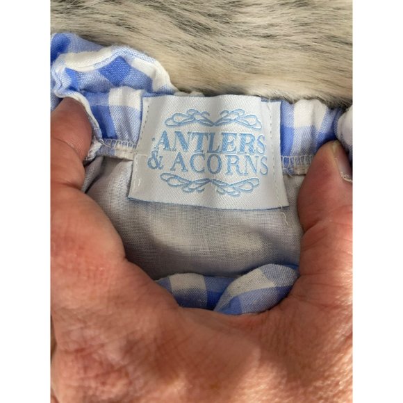 Antlers & Acorns Designs Blue and White Plaid Orange Pumpkin Snap Bottom Infant - Picture 3 of 9